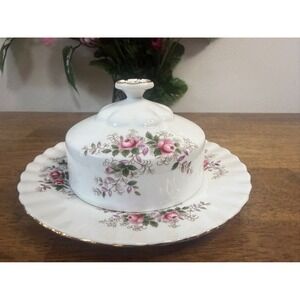 Royal Albert Lavender Rose Covered Butter Dish England Bone China Vintage Dining